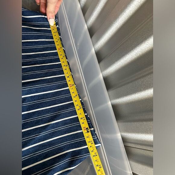 WOMEN'S ZARA DENIM RUFFLE HIGH LOW SKIRT white striped asymmetrical size xs - Picture 7 of 9